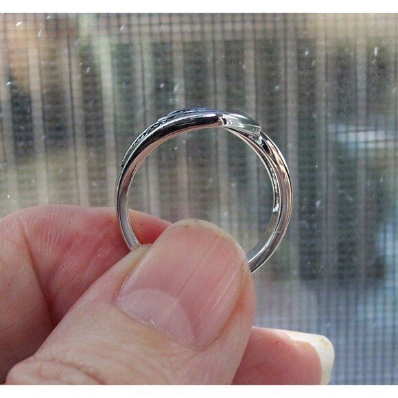 925 STERLING SILVER Unique Bali Bypass Swirl Ring - Picture 6 of 15